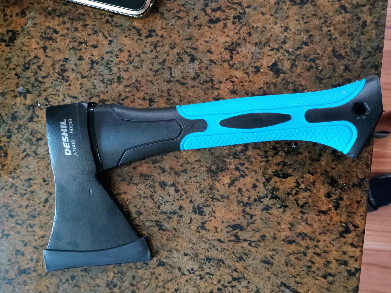 DESHIL 10 inch Outdoor Hatchet Axe Mini Camping Axe with Sheath-Blue customer photo 2