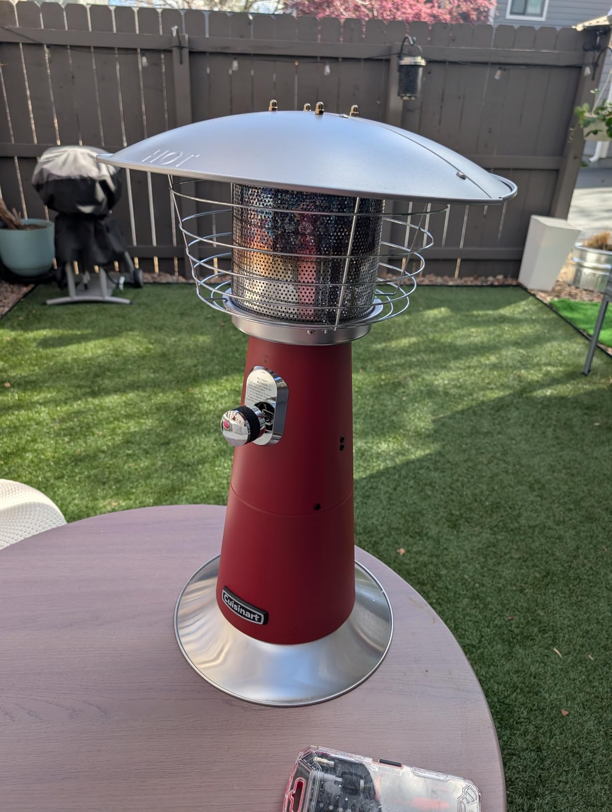 Cuisinart Patio Heater, Tabletop, Anti-Tilt Safety Switch, 11,000 BTU, Gray customer photo 1