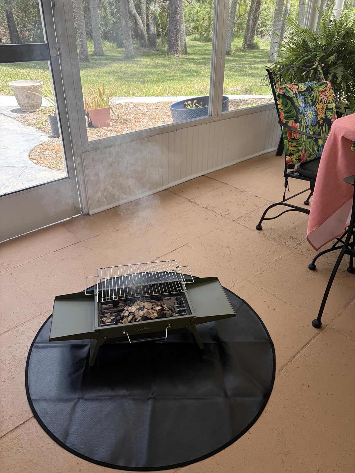 Charmline 14 x 9 inches Small Portable Charcoal BBQ Grill, Foldable Compact Camping Barbecue for 1–3 People, Ideal for Camping, Tailgating, Beach, Picnic & Tabletop Use, Green customer photo 2