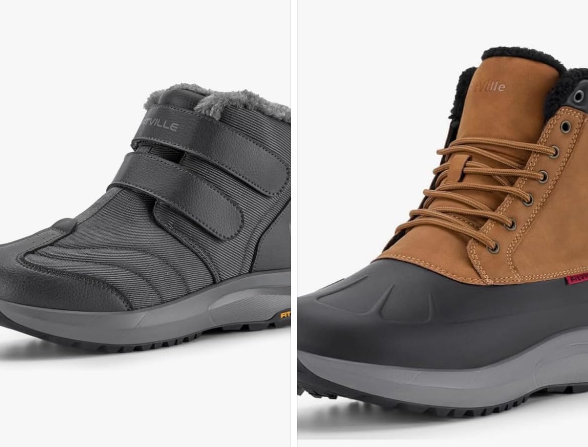 FitVille Mens Extra Wide Snow Boots Outdoor Mens Winter Wide Boots, Lightweight Wide Width Mens Winter Boots Waterproof Insulated V3 customer photo 1