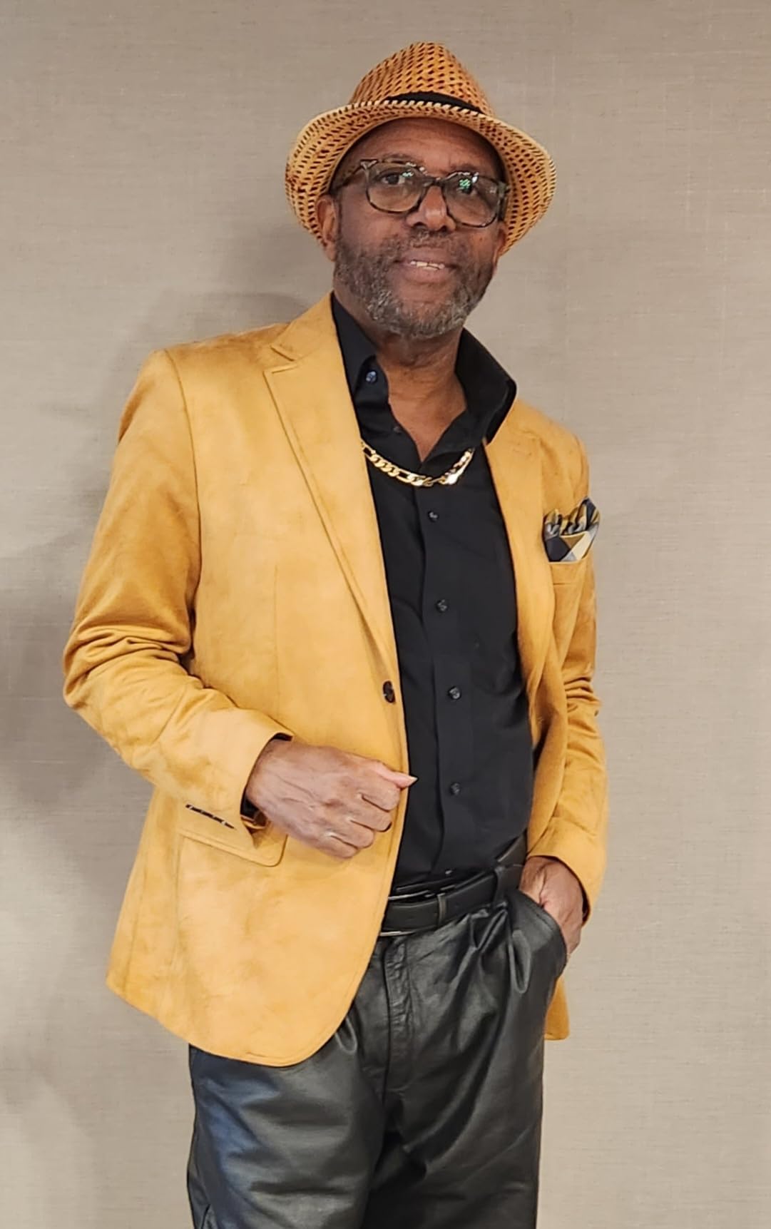 PJ PAUL JONES Mens Blazer Faux Leather Suit Jacket Casual Suede Sport Coat customer photo 1