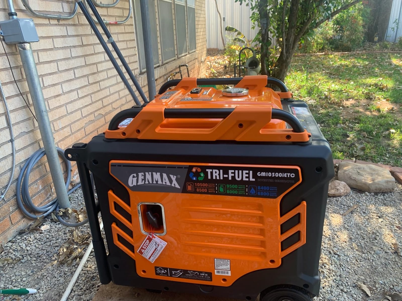 GENMAX Tri Fuel Generator,10500-Watt 458cc Tri Fuel Gasoline Propane Natural Gas Portable 50A Generator with Remote Start,Ideal for Home backup power. customer photo 1