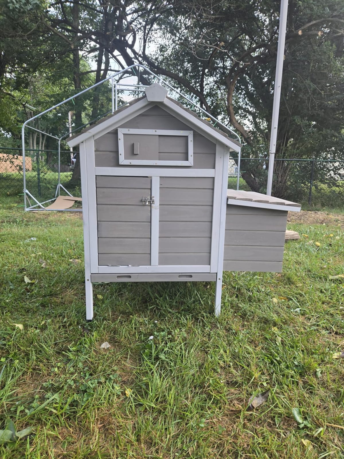 Ketive Chicken Coop Chicken House Outdoor with Removable Trays, Wooden Rabbit Hutch Poultry Cage with Nesting Box, Indoor Hen House Chicken Cage with Ramp for Garden Backyard (36.2