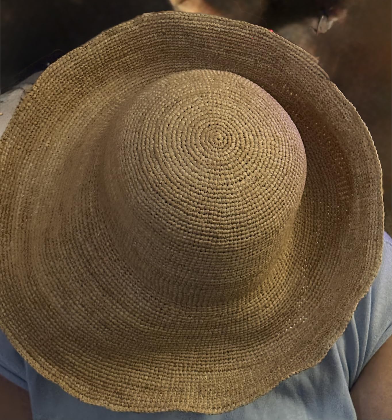 Lack of Color Inca Sunhat, Hand-Crocheted Raffia Straw Sun Hat for Women, Down Brim Design with Wire Edge customer photo 2