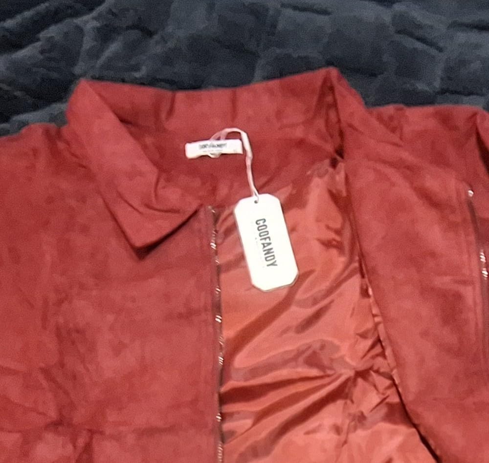 COOFANDY Mens Suede Jacket Casual Stylish Leather Bomber Jacket Lightweight customer photo 2