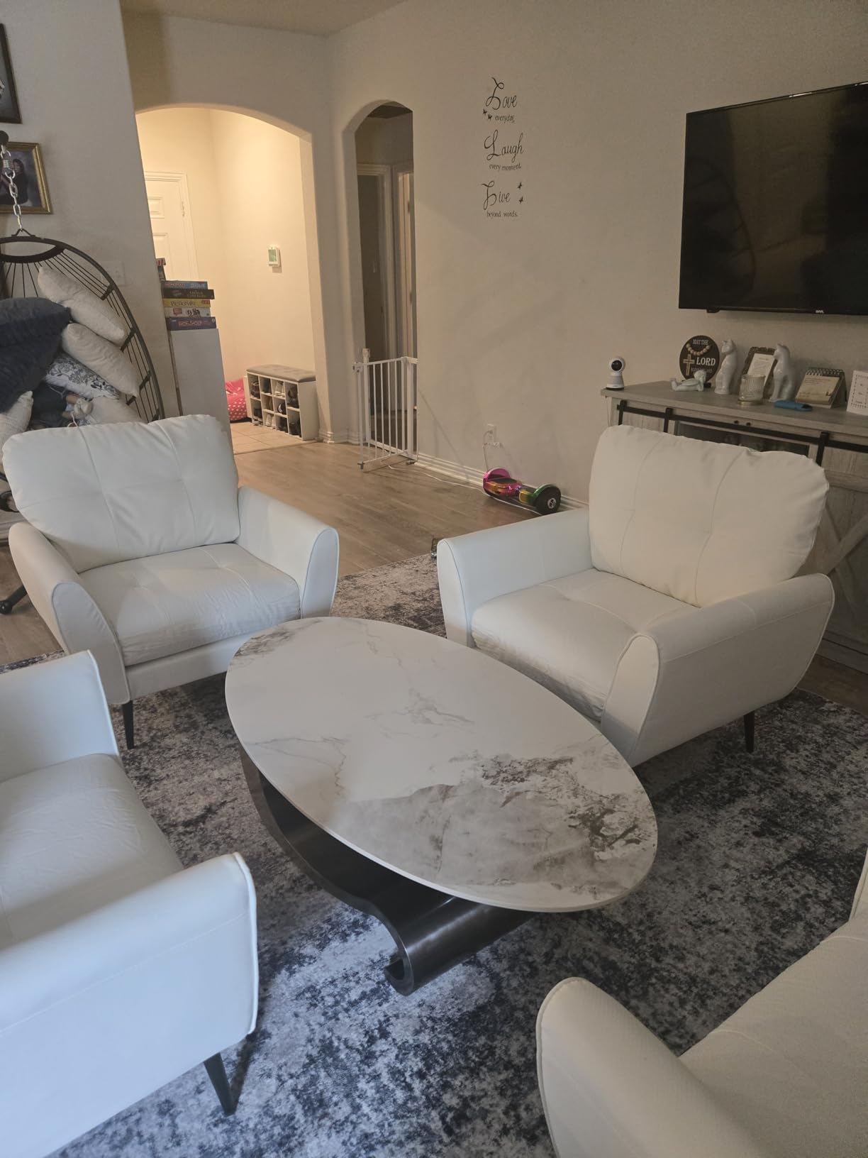 Brown Leather Accent Chair, Tufted Reading Arm Chair for Living Room Office | TYBOATLE, Faux Leather Upholstery, Leather Armchair, Mid-Century Modern, Tufted Design, Reading Chair, Office, Bedroom, Salon customer photo 1
