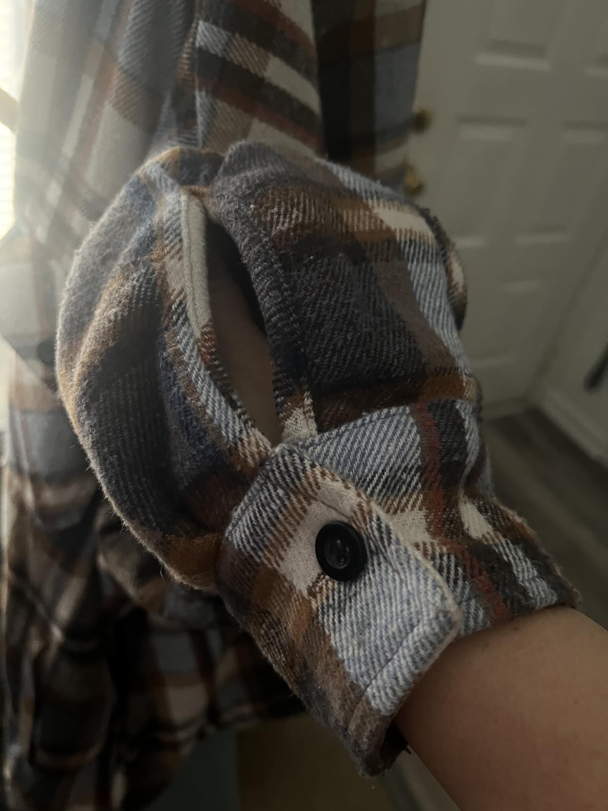 WINDFIT Women's Full Zip Fleece Flannel Jacket Plaid Sherpa Lined Jacket customer photo 1
