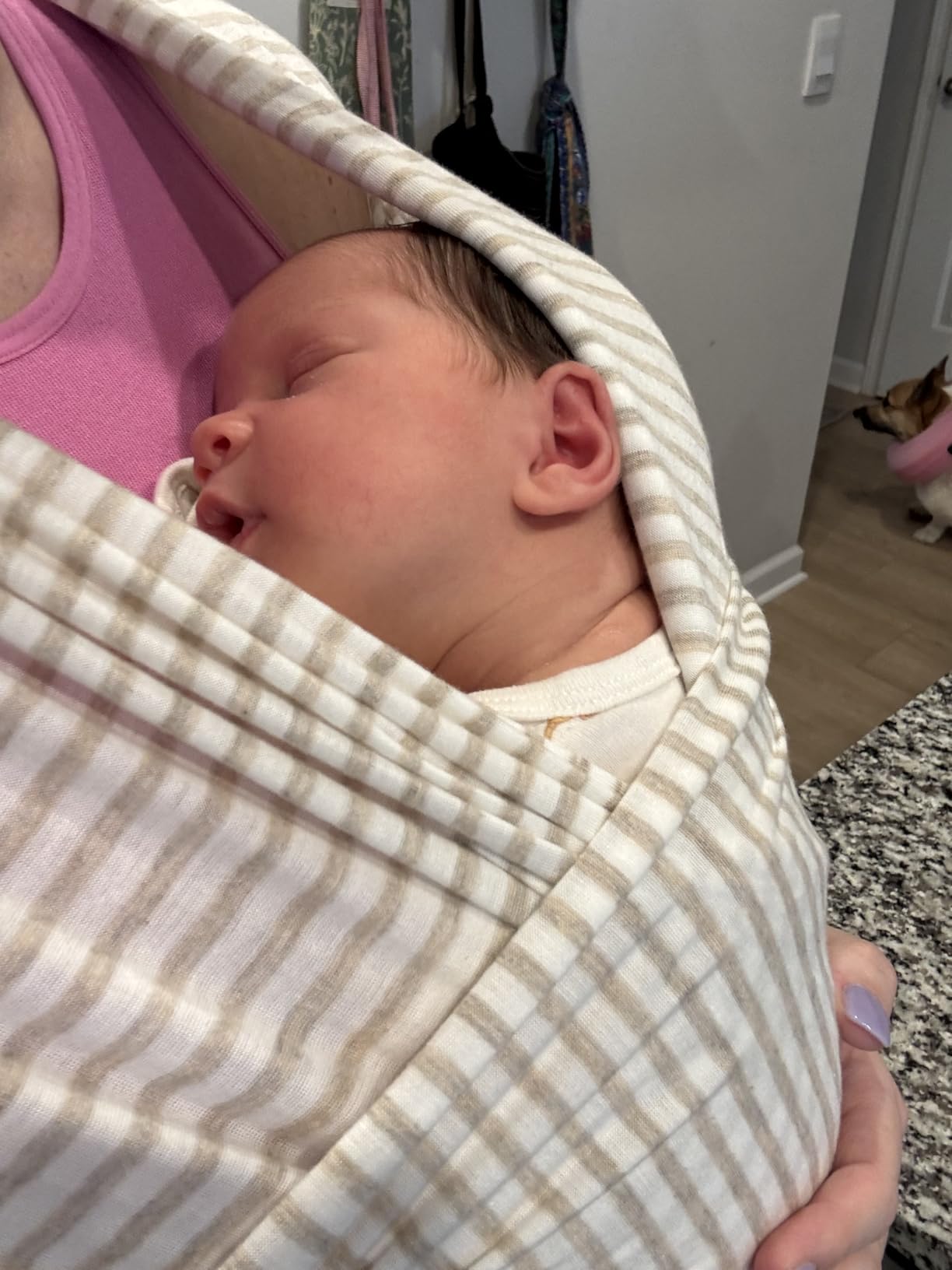 Solly Baby Wrap, Newborn to Toddler Baby Carrier (8-25 Lbs), Basil customer photo 2