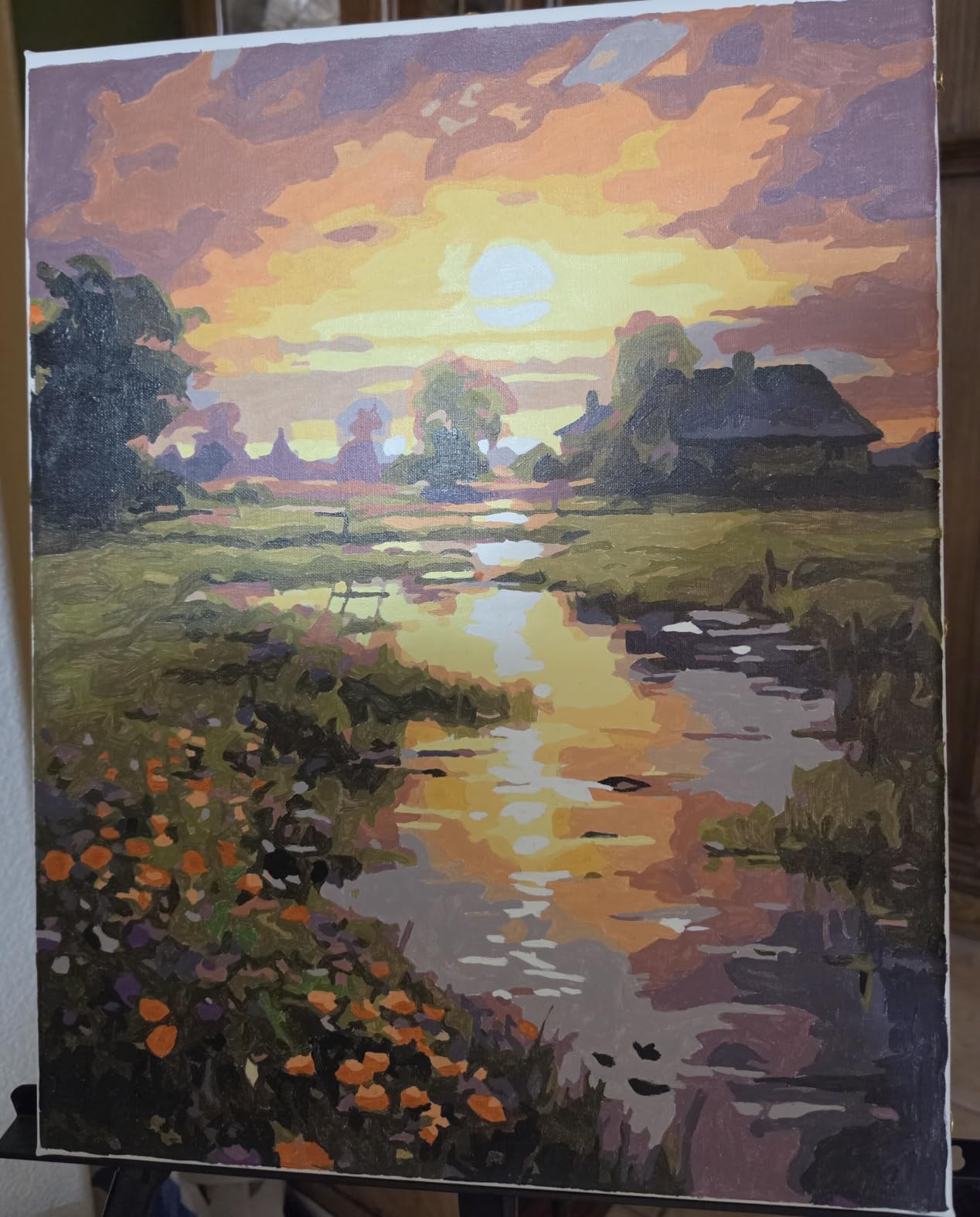 Paint by Numbers Kit for Adults Beginner 16x20 Inch, Countryside Sunset customer photo 2