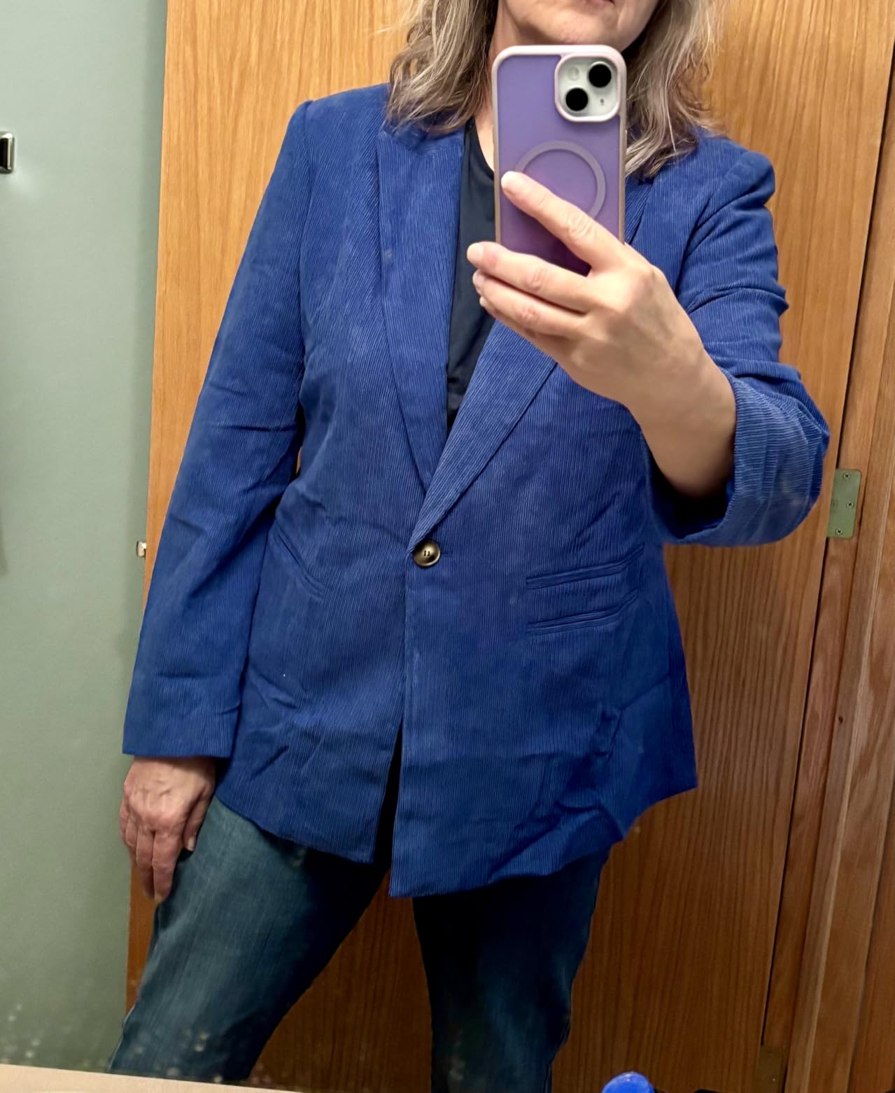 PRETTYGARDEN Women's Winter Corduroy Blazers Jackets | Comfy Ribbed, Long Sleeve Lapel, Button Pockets, Dressy Business Casual, Work Office Outfits, Suit Jacket, Fall Clothes customer photo 1