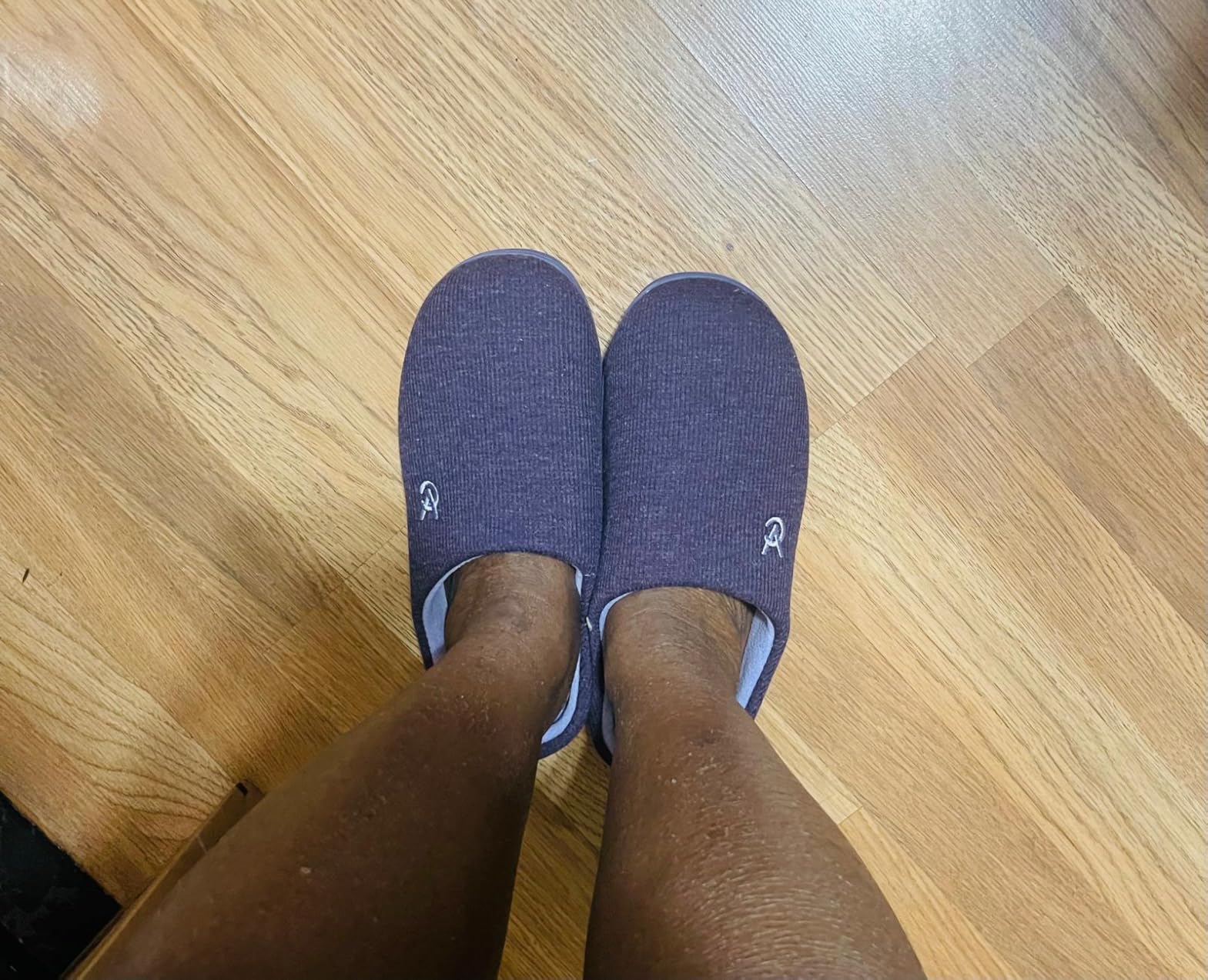VeraCosy Women's Two-Tone Slippers Soft Comfy Knit Memory Foam Non-slip Indoor Outdoor House Shoes customer photo 1