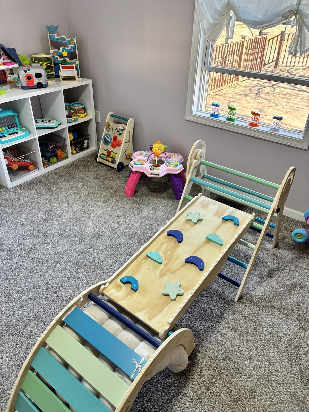 ElegantCrafts Pikler Triangle Set with Cushion, Montessori Climbing Set, Indoor Climb Toys, Indoor Playground Jungle Gyms, 9 Combinations Climbing Toy Set for Toddler, Baby, Kids 1-4 customer photo 1