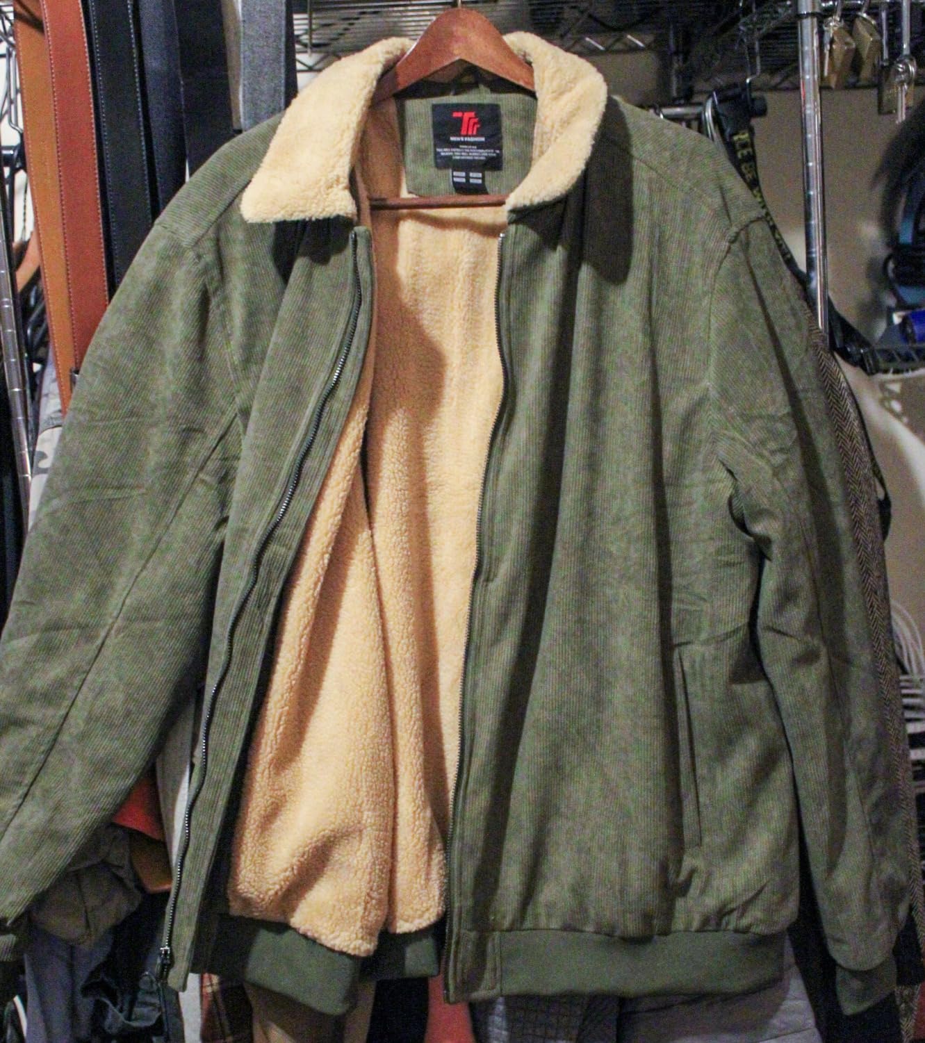 Rdruko Men's Winter Jacket Sherpa Lined Corduroy Fleece Jacket customer photo 2