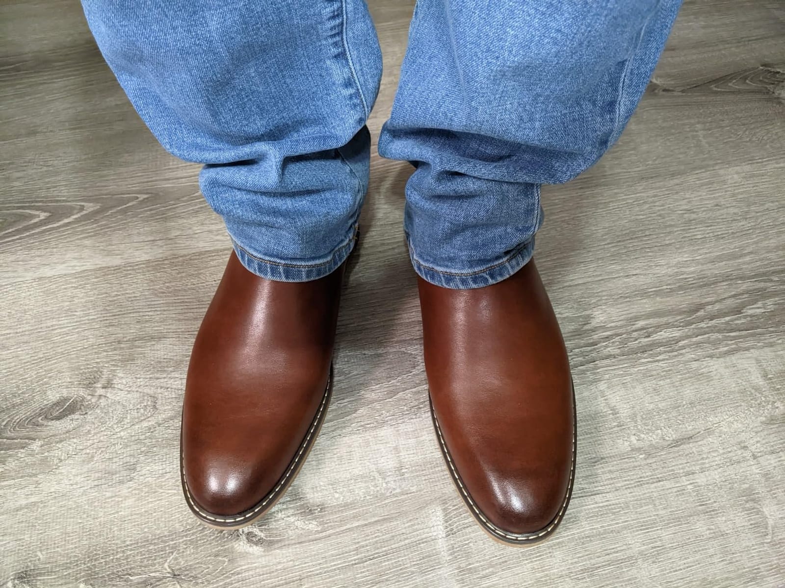Temeshu Men's Chelsea Boots Casual Dress Boots Ankle Slip On Boots for Men MS25 customer photo 2