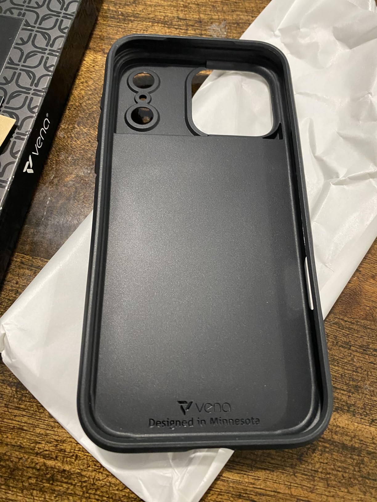 VENA vCommute for iPhone 16 Pro Wallet Case, Black | Military-Grade Drop Protection, Premium Leather Magnetic Flap Cover, Hidden Card Holder, RFID Blocking, Multi-Angle Kickstand customer photo 1