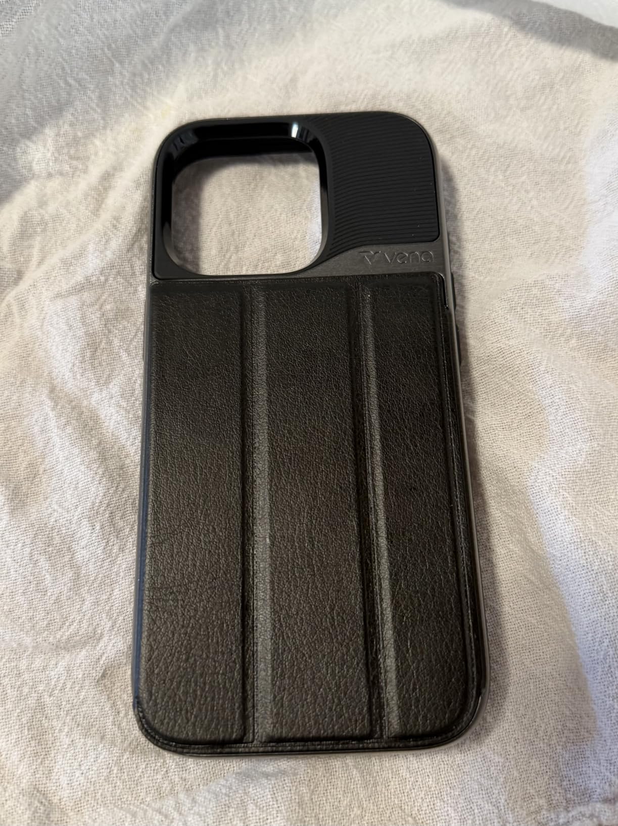 VENA vCommute for iPhone 16 Pro Wallet Case, Black | Military-Grade Drop Protection, Premium Leather Magnetic Flap Cover, Hidden Card Holder, RFID Blocking, Multi-Angle Kickstand customer photo 2
