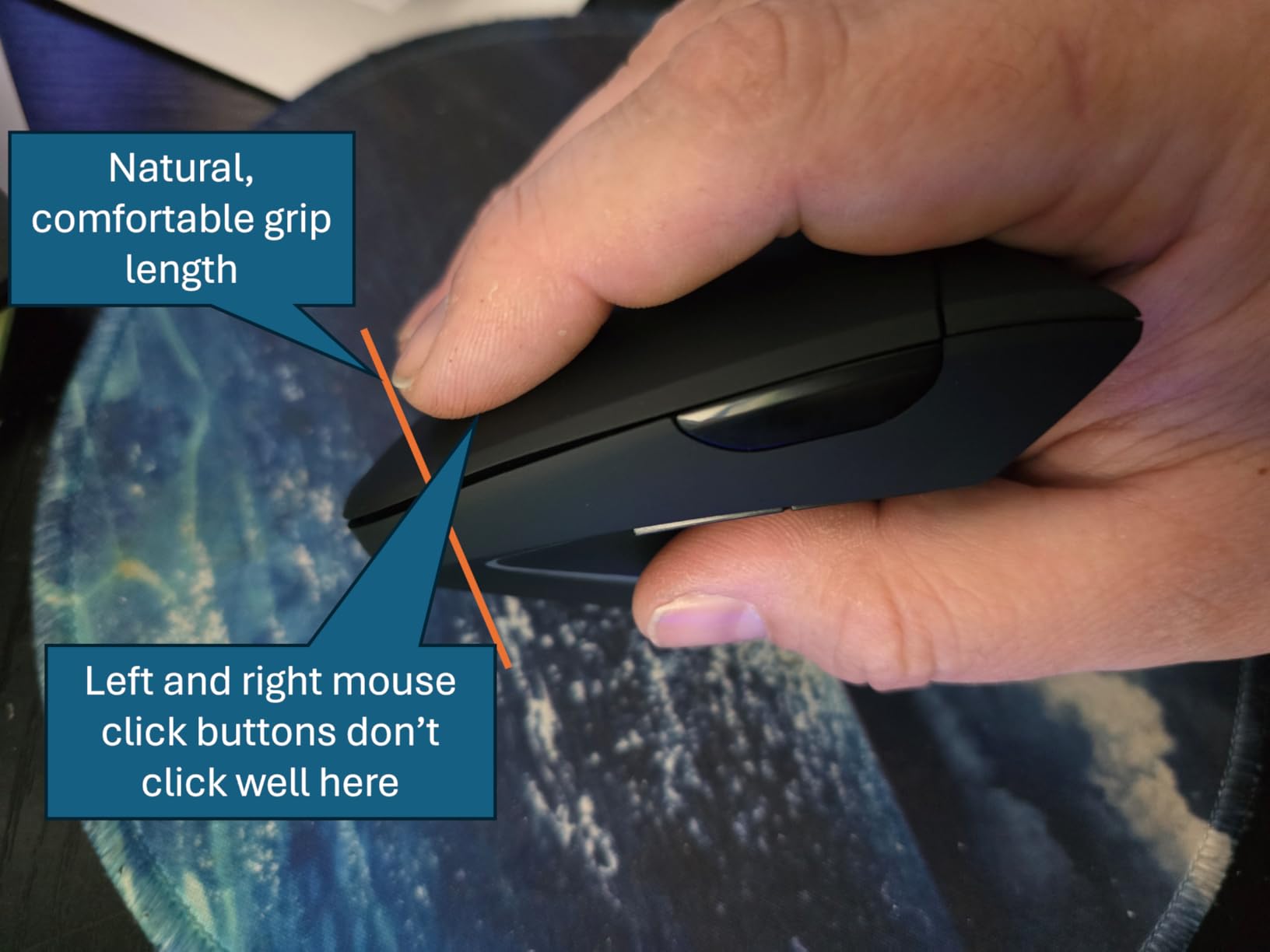 TECKNET Ergonomic Mouse, 4800 DPI Wireless Bluetooth Vertical, 3-Device customer photo 2