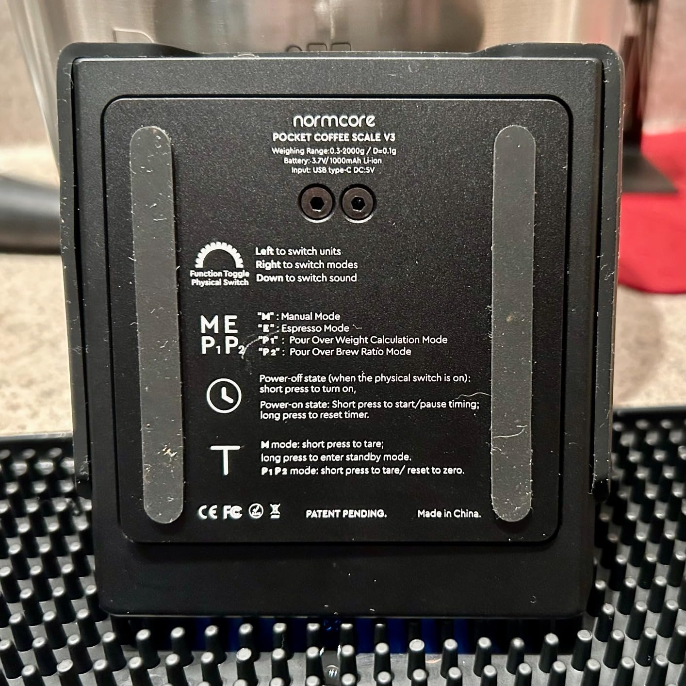 Normcore Pocket Coffee Scale V3, Pour Over Drip Espresso Scale, Barista Scale with Timer, Anodized Aluminum Body with Back-Lit LCD Display, Black customer photo 2