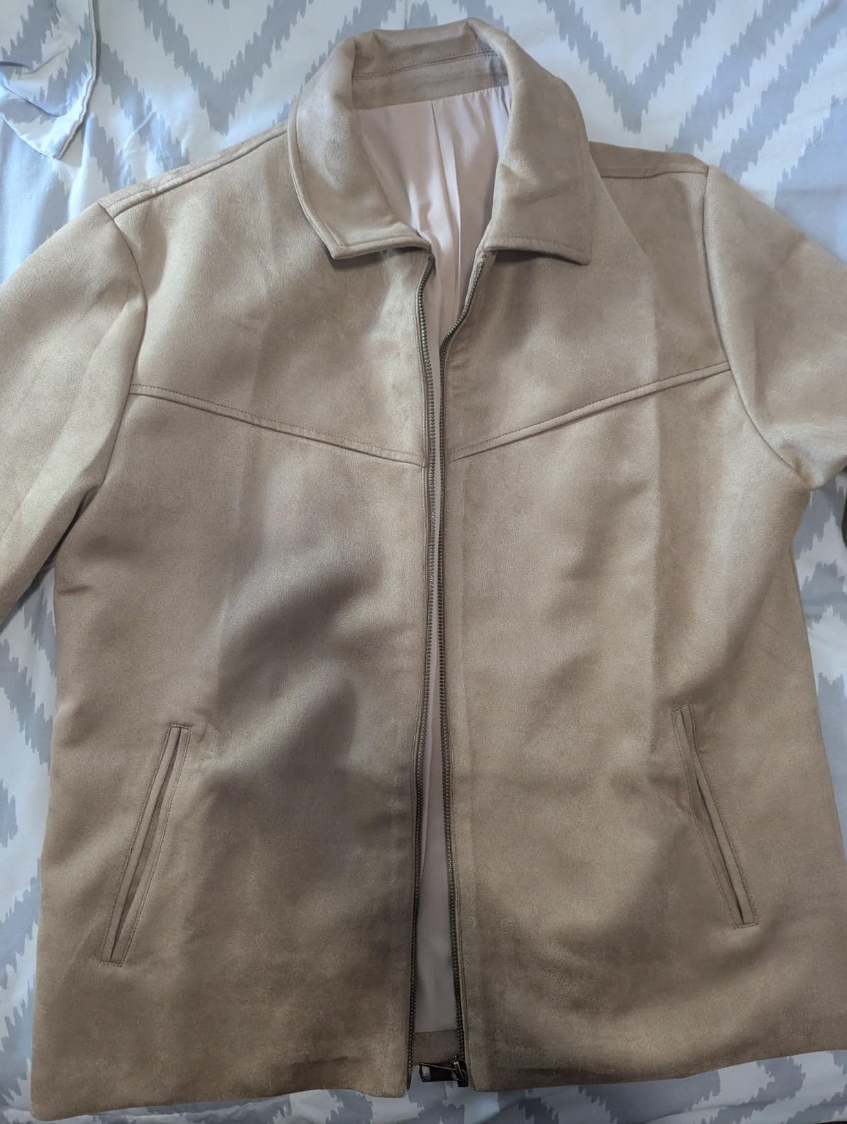 Runcati Men's Suede Jacket Full Zip Vintage Jackets Classic Trucker Coat customer photo 1