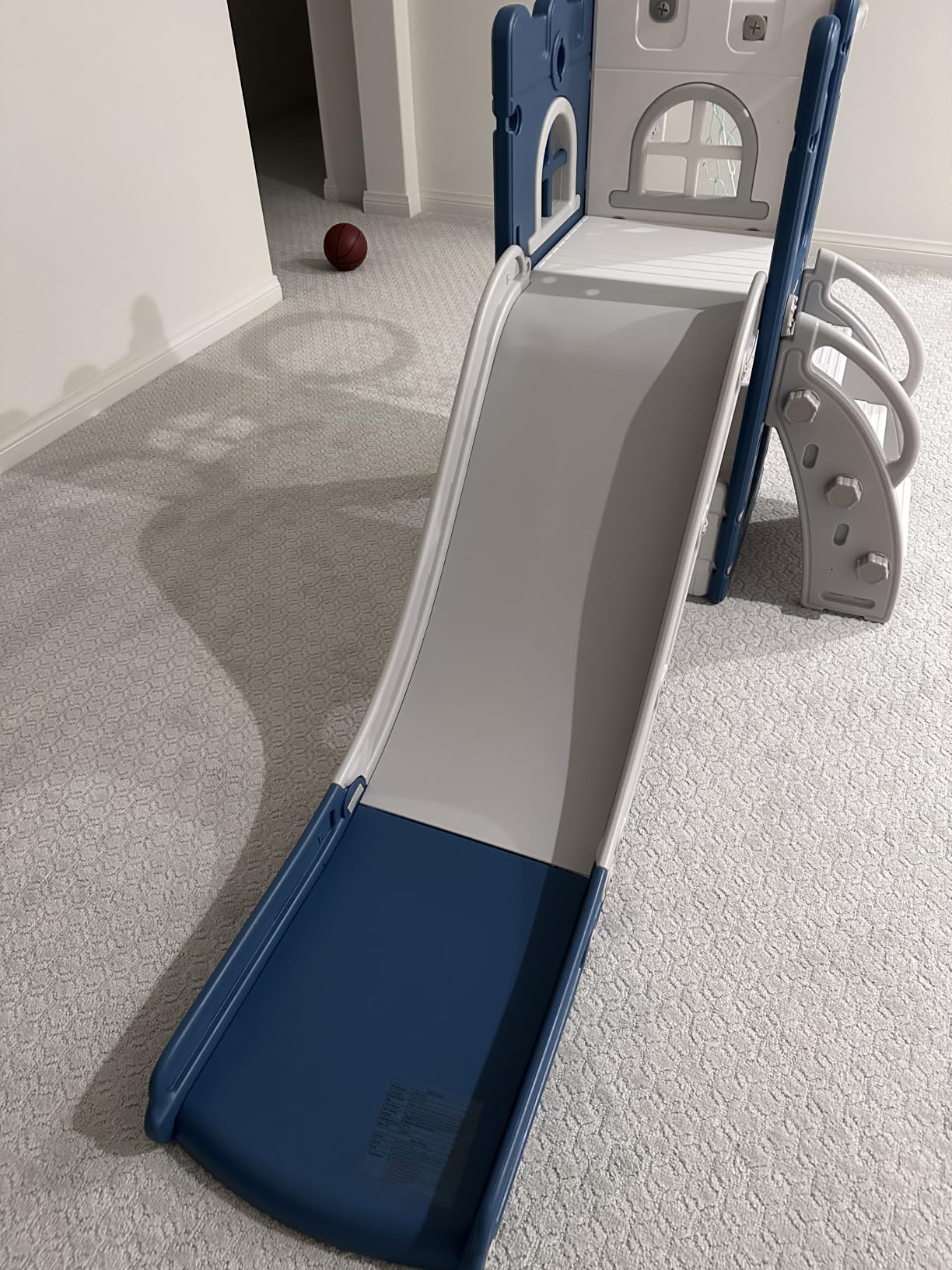 LulliSpace 6 in 1 Toddler Slide,Kids Climber Slider for Indoor Outdoor Playground with Basketball Hoop,Storage and Telescope,L Shaped Slide for Toddler Climber Playset customer photo 2