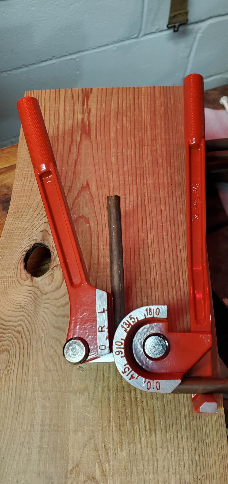 3 In 1 Tubing Bender, 0-180 Degrees Tube Bender Manual Pipe Bender Tool for 1/4 5/16 3/8 Inch Copper Aluminum Brass and Thin Steel Pipes(Red) customer photo 1