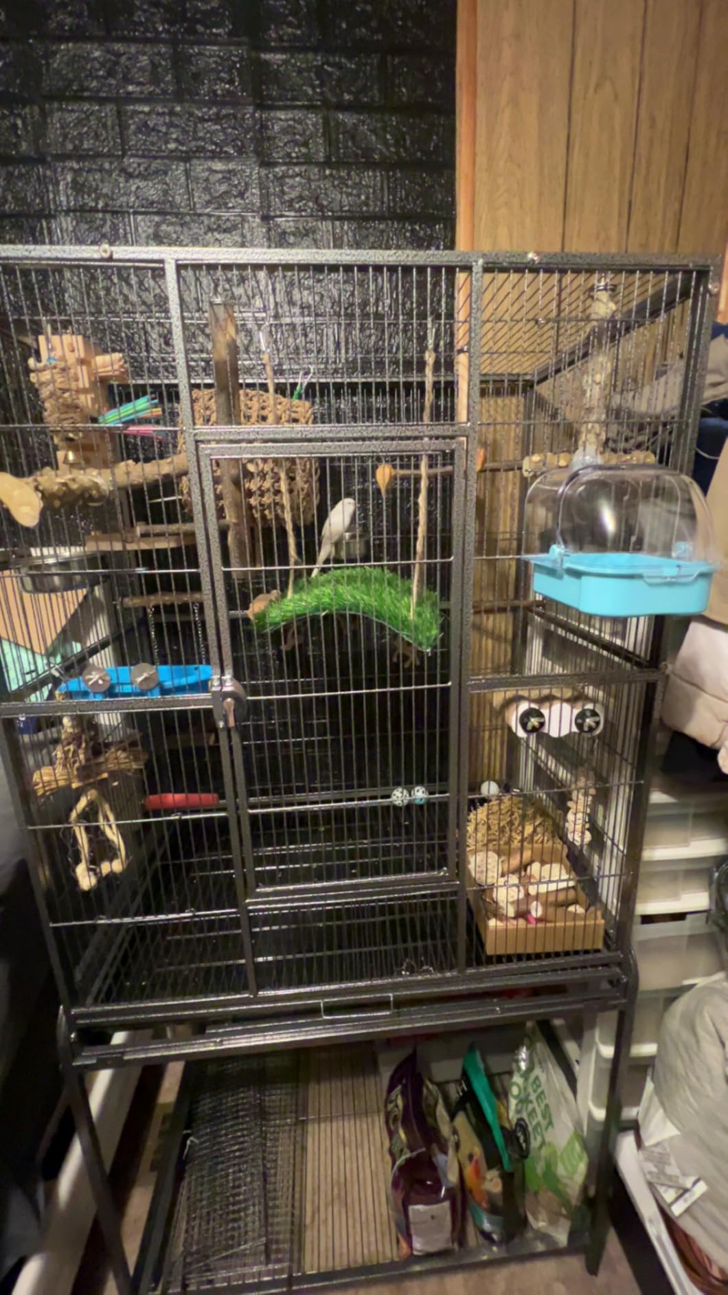 Huge X-Large Wrought Iron 4-Level Chew-Proof Tight 1/2-inch Wire Spacing Ferret Chinchilla Sugar Glider Rats Mices Rabbit Squirrel Hamster Cage with Detachable Rolling Stand customer photo 2