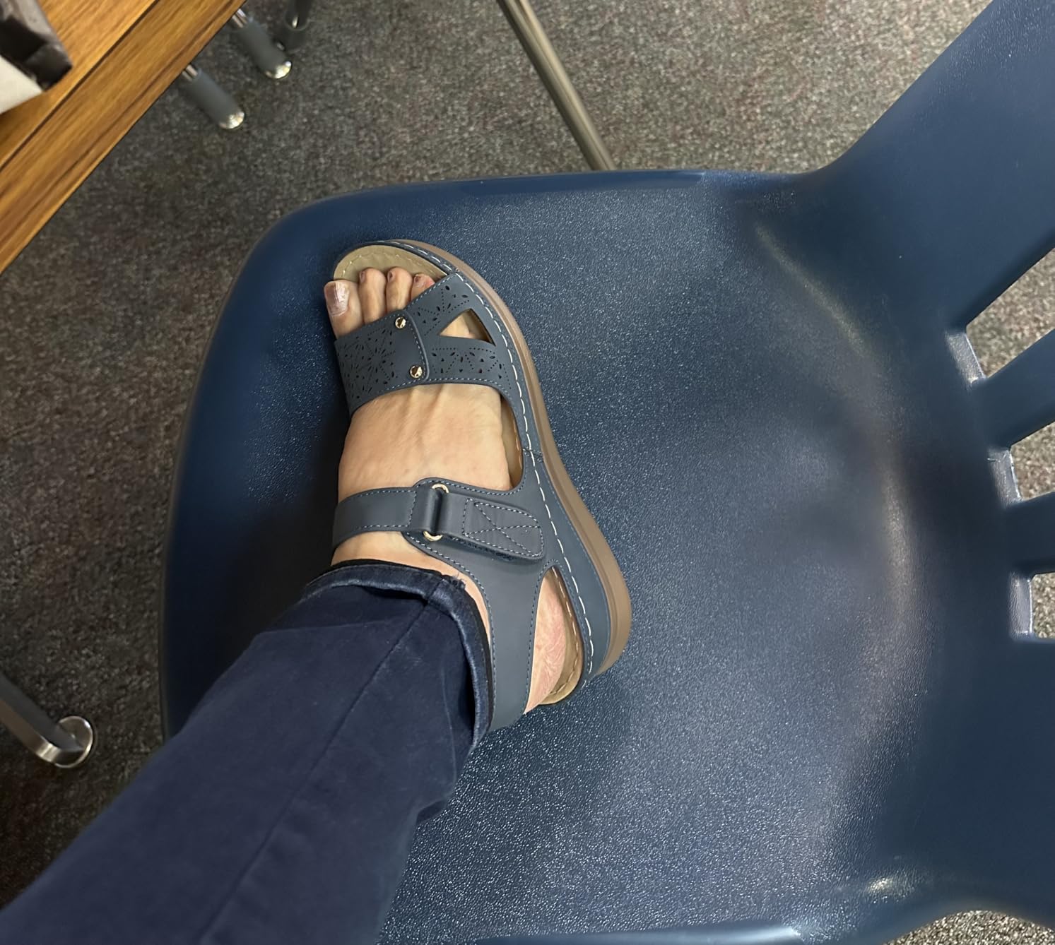 SHIBEVER Women Flat Sandals Comfortable: Arch Support Sandals Dressy customer photo 2
