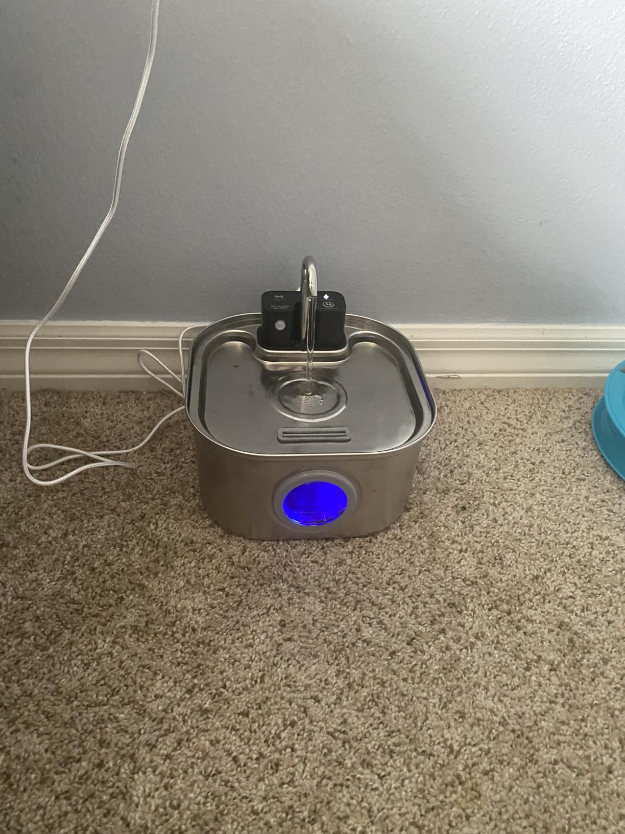 Cat Water Fountain Wireless,Stainless Steel-Rechargeable- Battery Operated Cat Water Fountain,108oz/ 3.2l Automatic Cordless Pet Fountain,Pet Fountain with 4200 Mah Battery customer photo 2