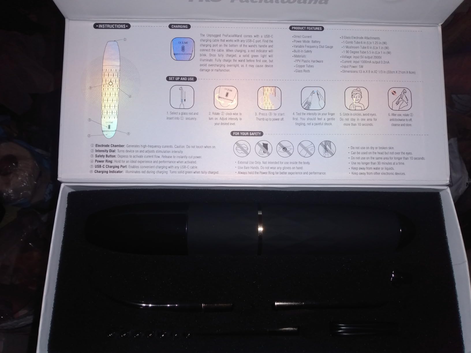 OxyGlow 2 Cordless High Frequency Facial Machine, ProFacialWand Clinical Skin Therapy Wand - Xenon Gas customer photo 1