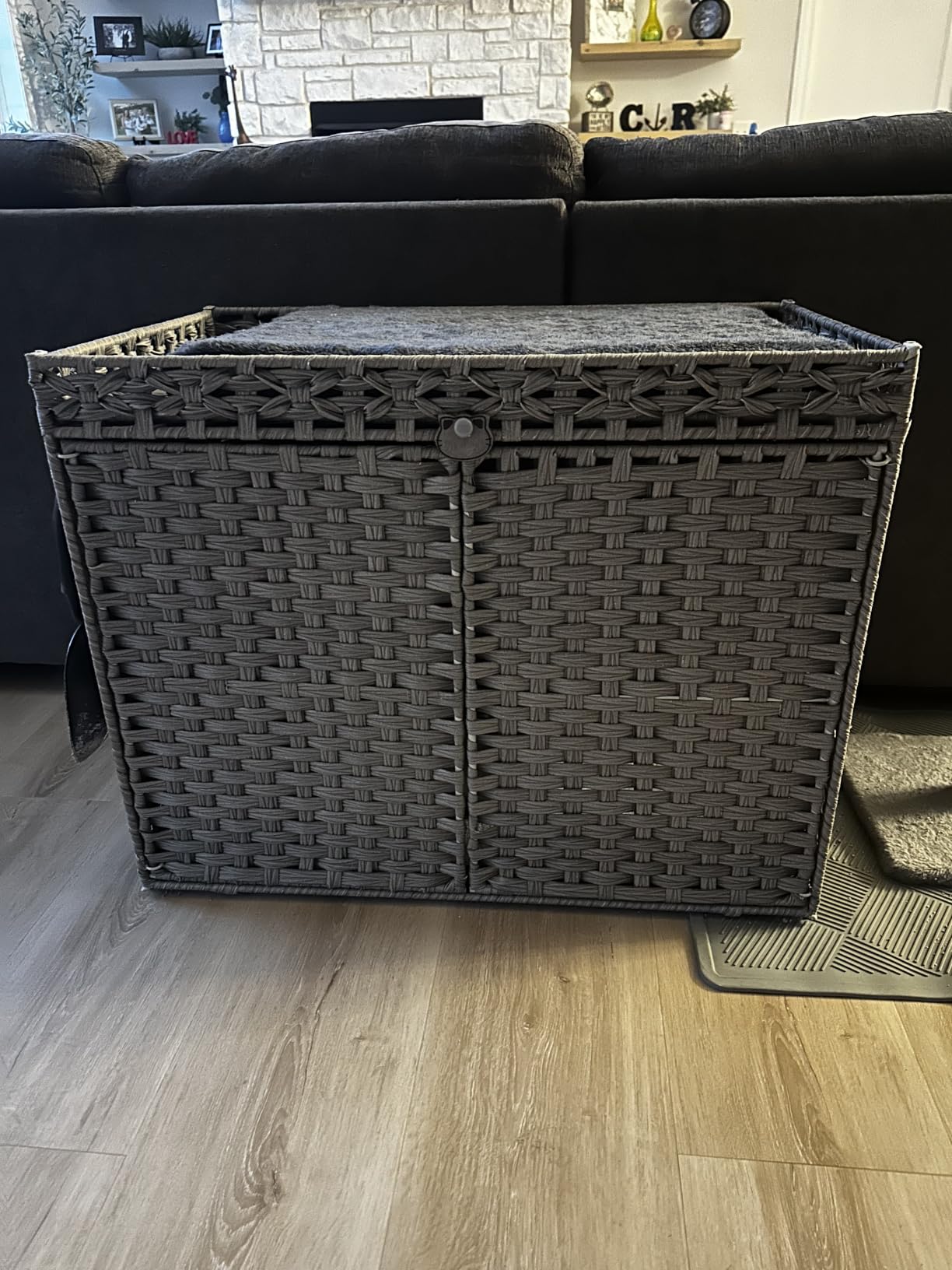 SETVSON Cat Litter Box Enclosure, Extra Large Hidden PE Rattan Natural customer photo 1