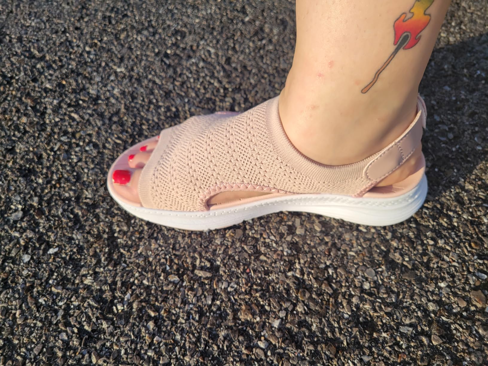 Women Arch Support Orthotic Walking Sandals Open Toe Adjustable Ankle Strap customer photo 2