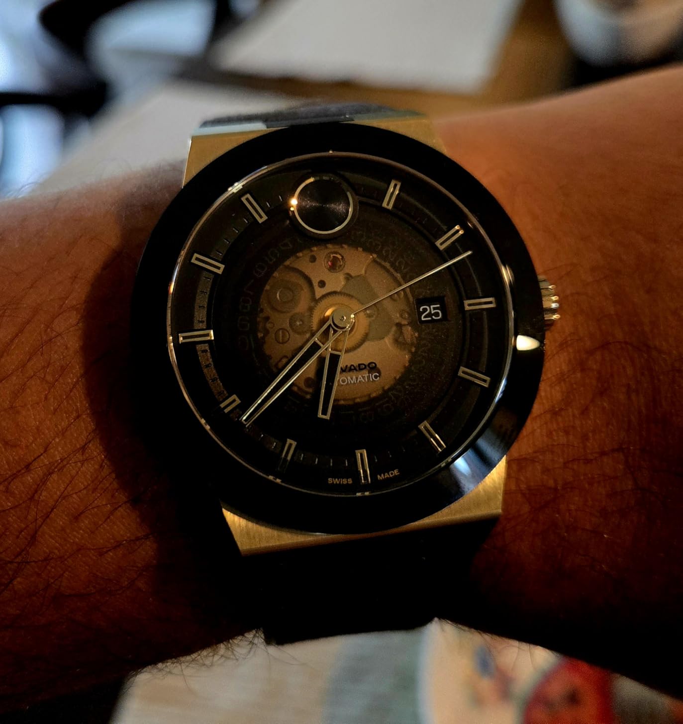 Bold Fusion Men's Luxury Automatic Watch - Swiss Self-Winding Movement, Fabric Rubber Strap, Water Resistance 50 Meters customer photo 1