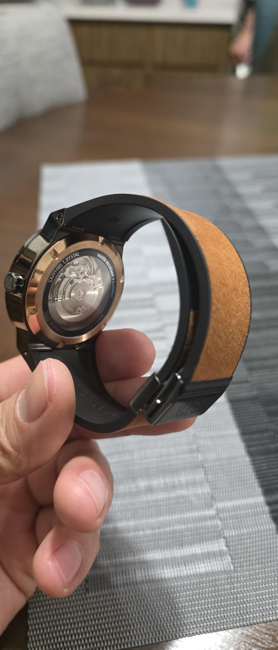 Bold Fusion Men's Luxury Automatic Watch - Swiss Self-Winding Movement, Fabric Rubber Strap, Water Resistance 50 Meters customer photo 2