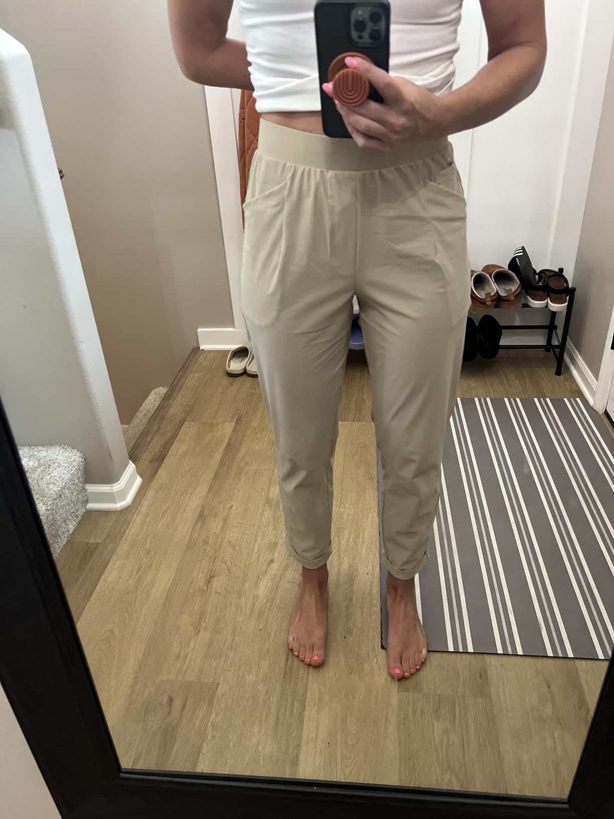 baleaf Womens Pants Petite Travel Work with Pockets Business Casual Slacks customer photo 1