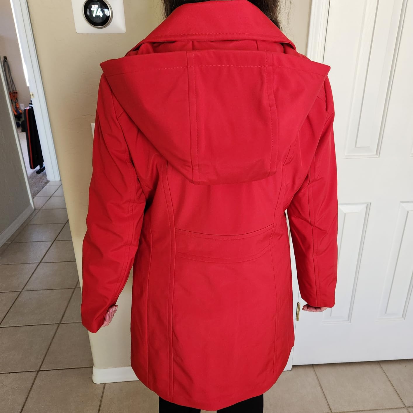 Michael Kors Women's Single Breasted Raincoat With Detachable Hood customer photo 2