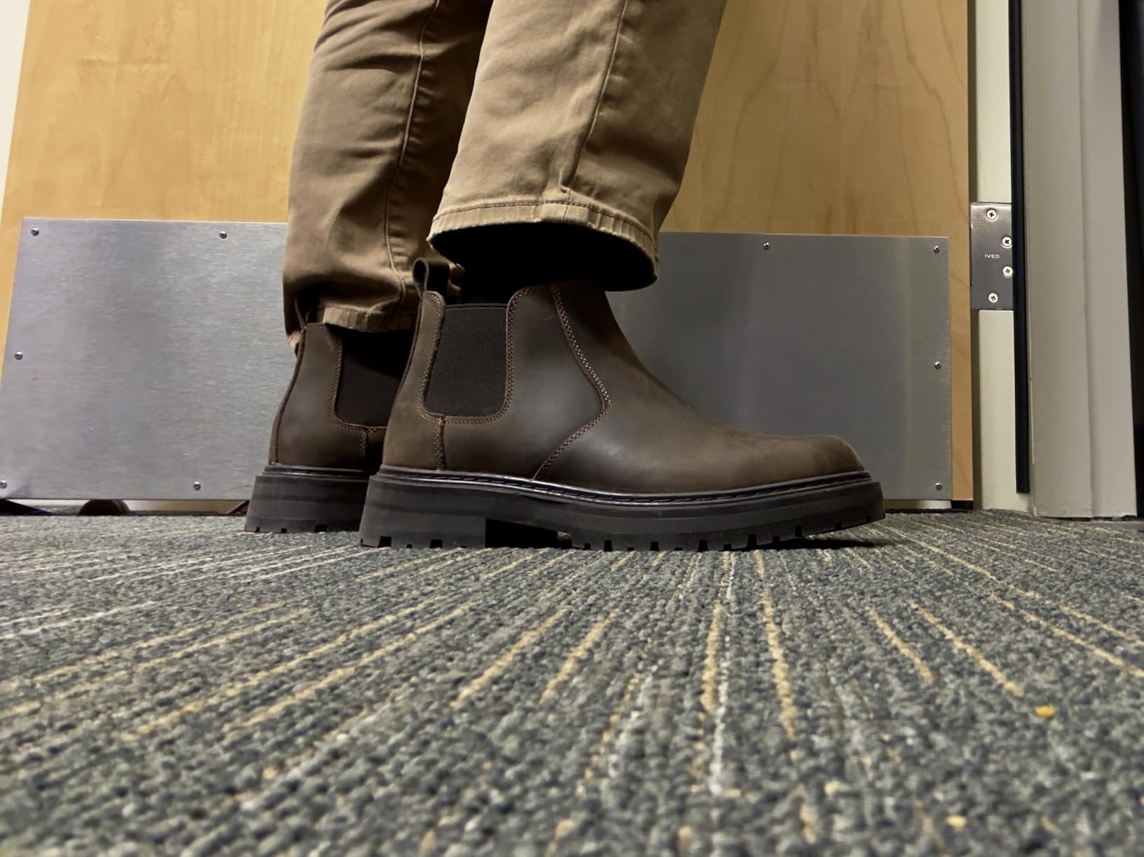 Men's Wide Toe Box Platform Chelsea Boots Slip-On Casual Ankle Dress Boot customer photo 1