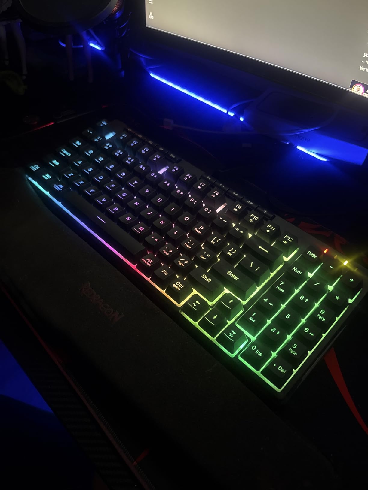 Redragon K517 Pro Wireless Gaming Keyboard, RGB Backlit, Tri-Mode BT/2.4GHz/USB-C, Mechanical Feel 94 Keys Computer Keyboard with 4 Macro Keys, Number Pad, 4000mAh Battery for Win/MAC customer photo 1
