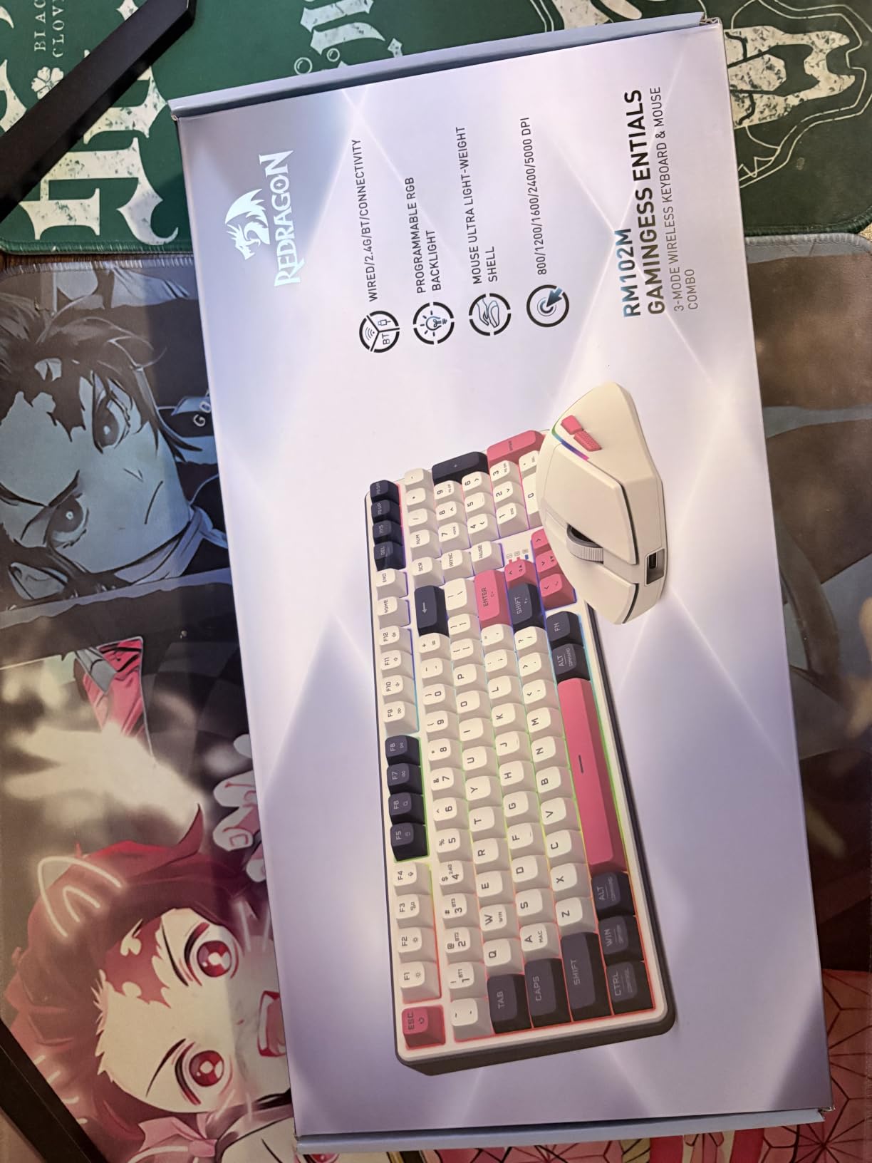 Redragon K517 Pro Wireless Gaming Keyboard, RGB Backlit, Tri-Mode BT/2.4GHz/USB-C, Mechanical Feel 94 Keys Computer Keyboard with 4 Macro Keys, Number Pad, 4000mAh Battery for Win/MAC customer photo 2