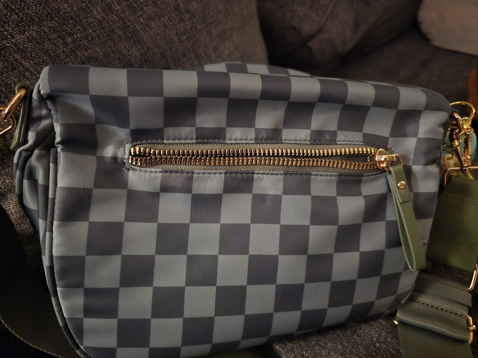 FEIBOON Spacious Checkered Nylon Crossbody Bag Bum Bag Handbags for Women customer photo 1