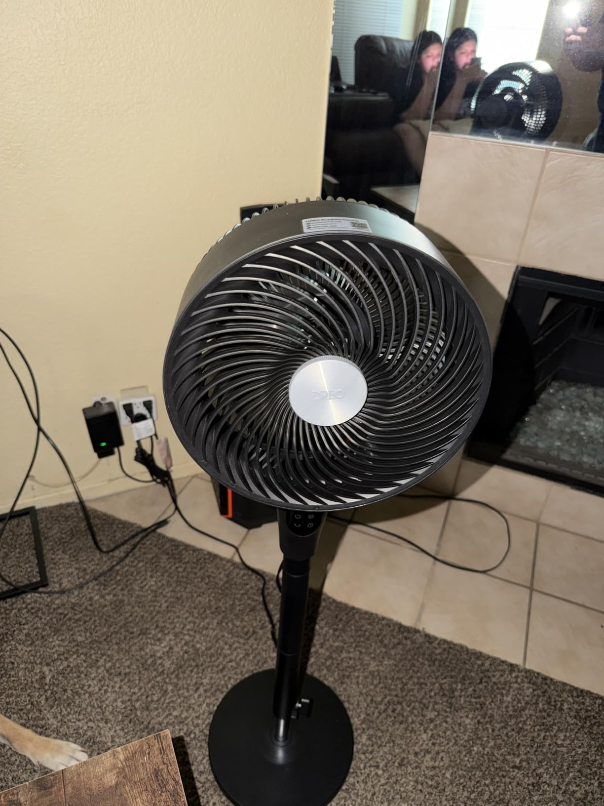 DREO Fan for Bedroom, 2026 Upgraded, 90ft Airflow, Quiet Fan, 90° Oscillating Standing Fan for Whole Room, DC Motor, 8+H Speeds, 3 Modes, 38-42'' Adjustable Height, 8H Timer, 105° Manual Vertical customer photo 2