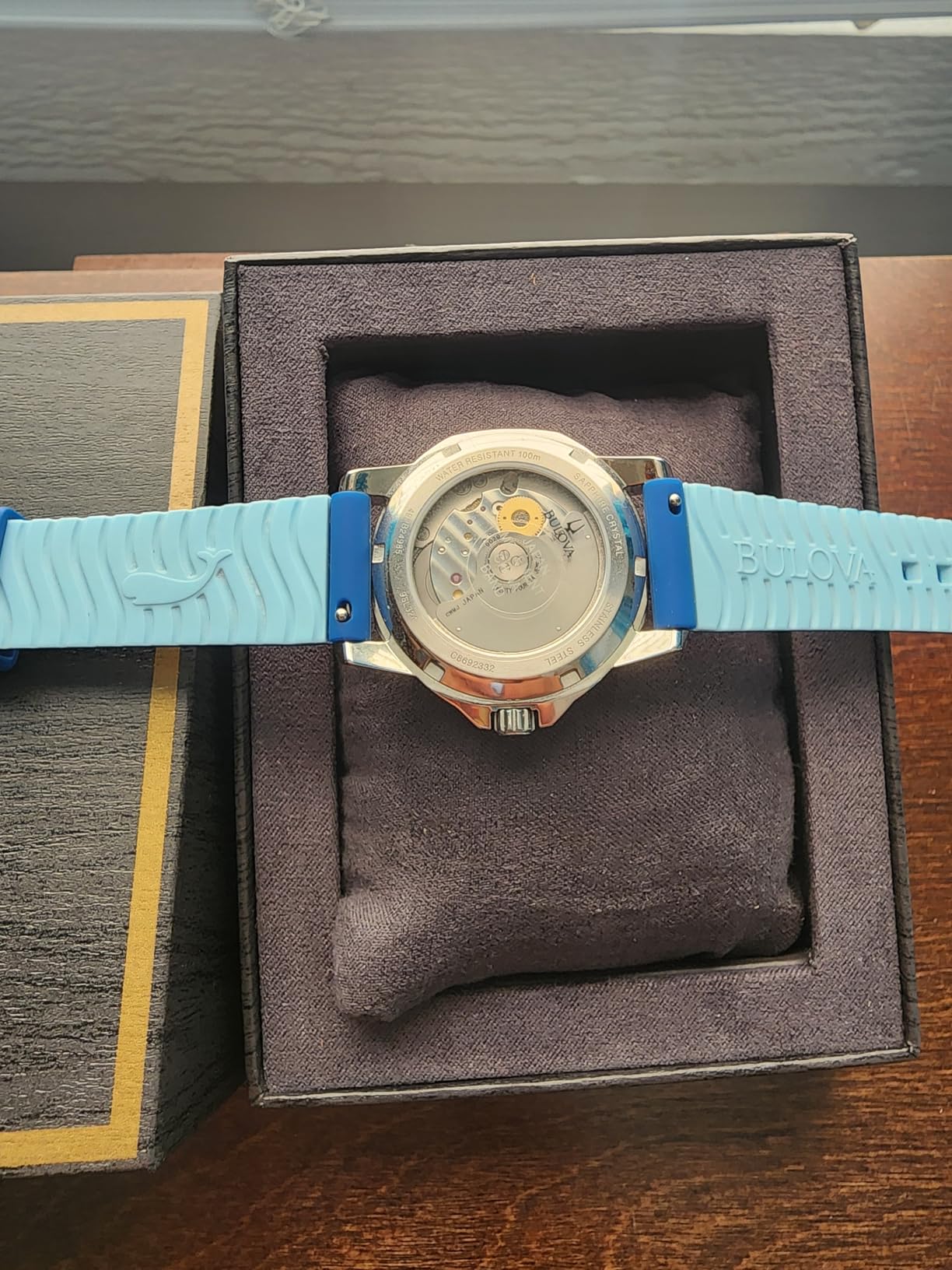 Bulova Ladies' Marine Star Automatic Stainless Steel Case and Blue Silicone Strap, Mother of Pearl Dial customer photo 2