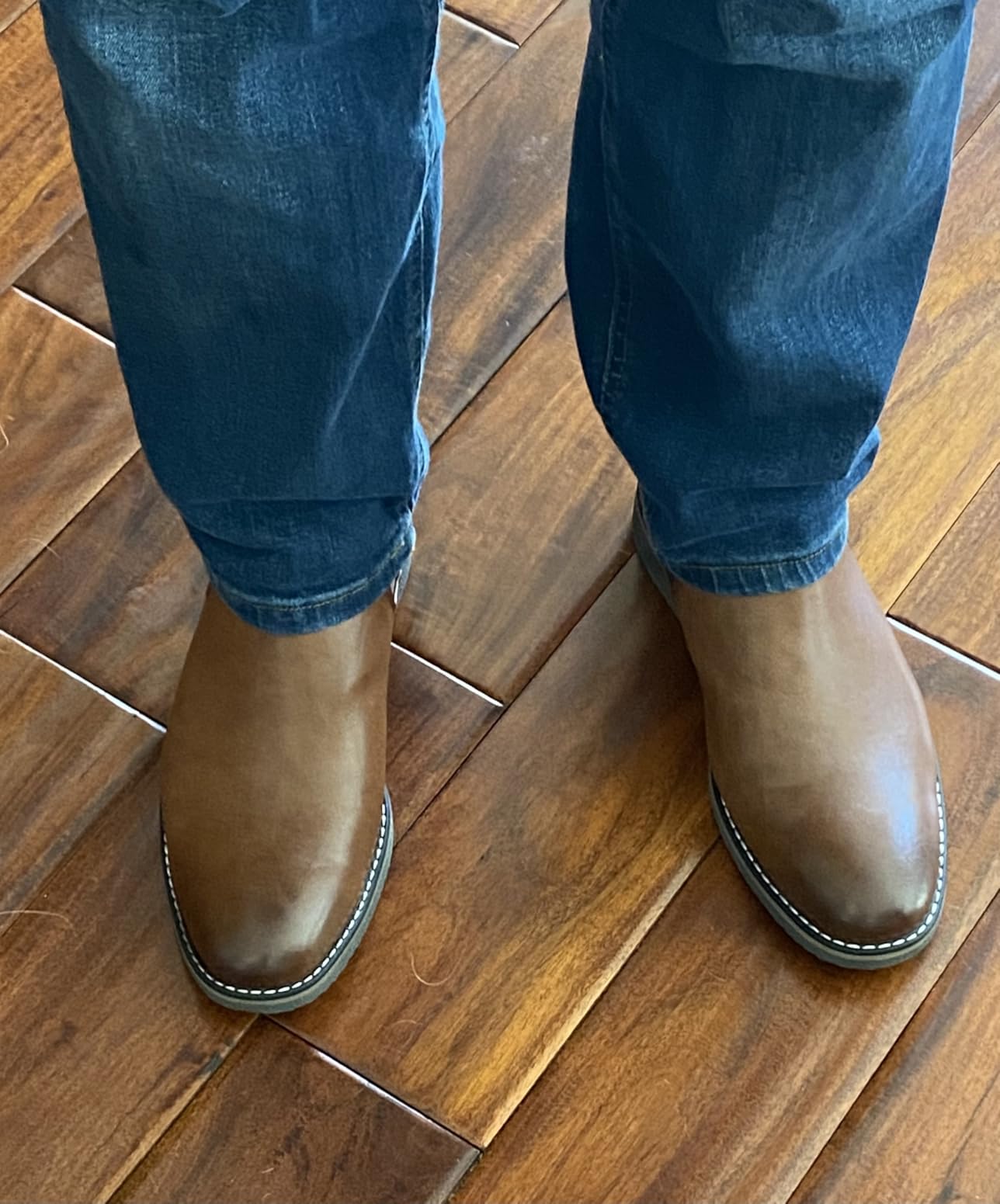 Finishing & Sewing Men's Chelsea Boots, Smart Casual Slip On Ankle Boots customer photo 2