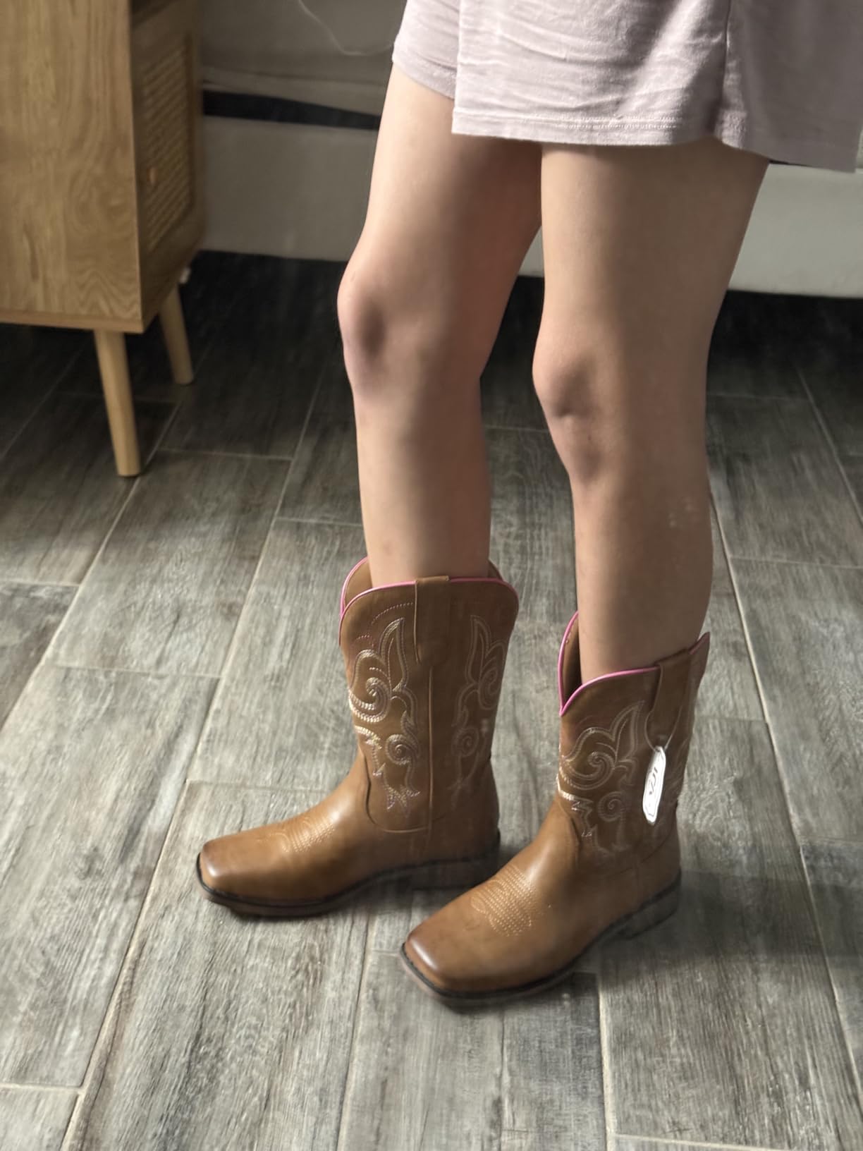 IUV Cowboy Boots For Women Square Toe Cowgirl Wide Mid Calf Western Boots customer photo 1