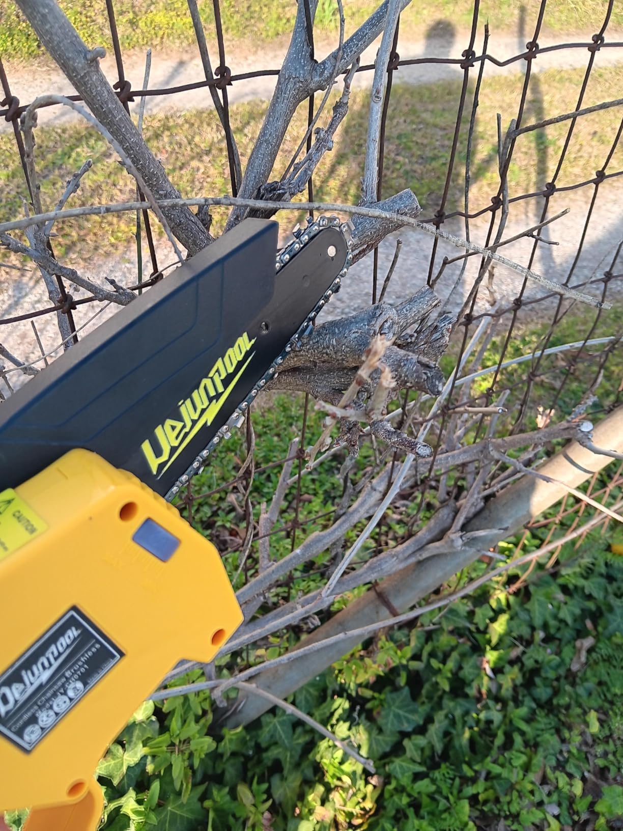 Cordless Mini Chainsaw Compatible with Dewalt 20V MAX Battery, 1200W 6 Inch & 8 Inch Small Electric Chainsaw Brushless, Auto Oiler, Handheld Pruning Tree Saw Gift for Men Husband Fathers (Tool Only) customer photo 1