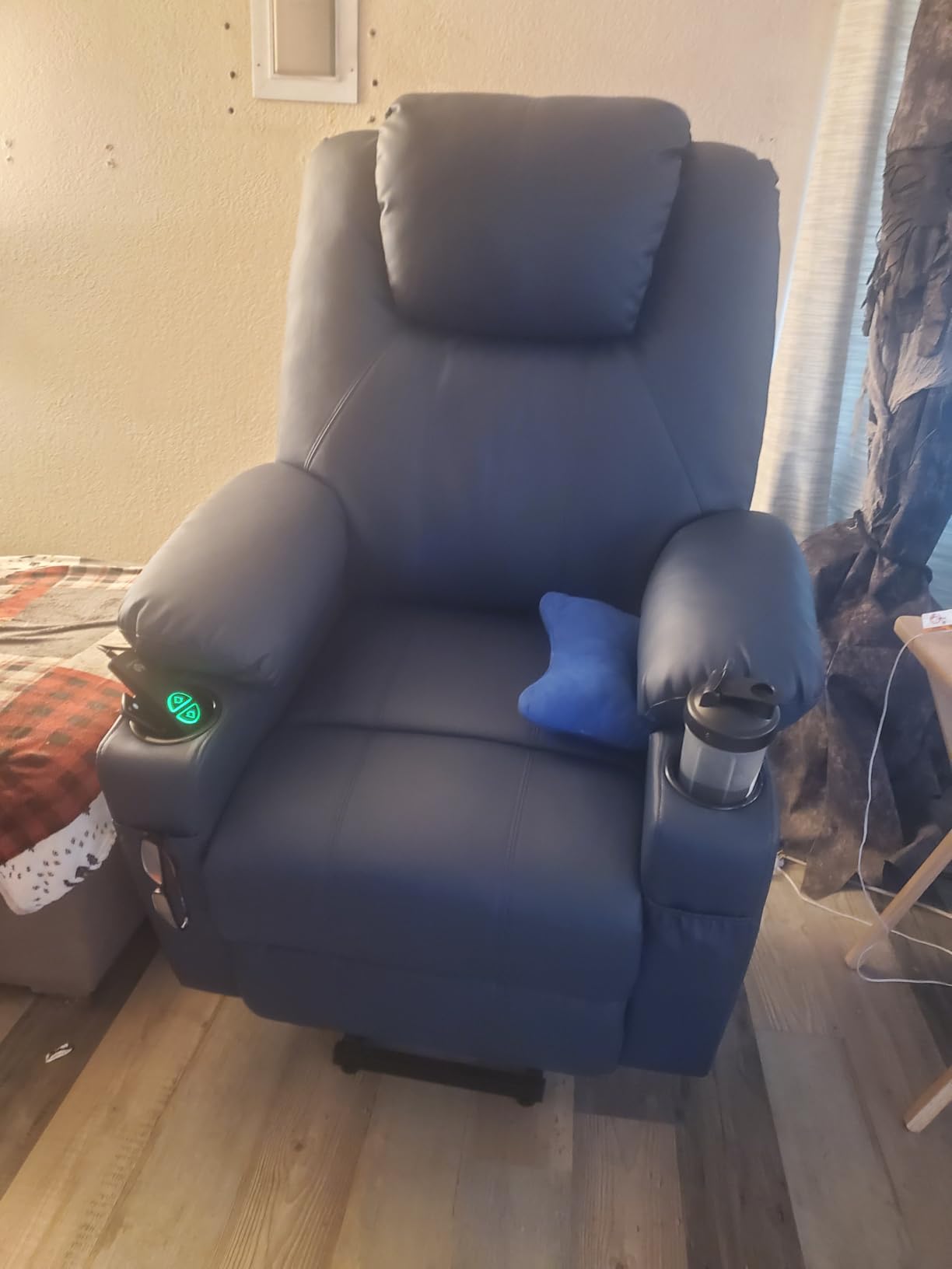 MCombo Oversized Power Lift Recliner Chair for Elderly, Lift Chair with Heat and Massage for Big and Tall, USB&Type C Ports, Cup Holders, Faux Leather R7510 (Dark Brown, Large-Wide) customer photo 2