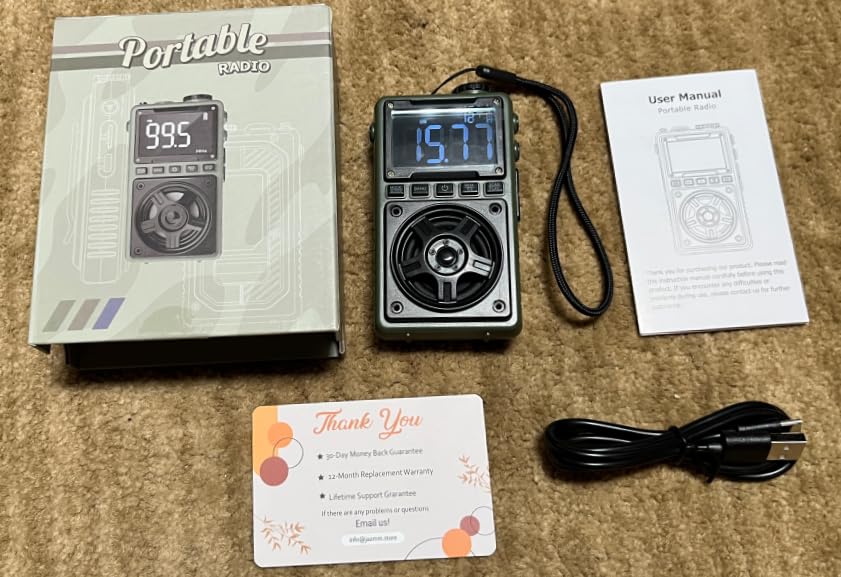 Bluetooth AM FM Shortwave Radio with NOAA Weather Alert,1250mAh Rechargeable Portable Pocket Radio with Best Reception,5W Big Speaker, Digital Tuner and Earphone,Support SD Card and USB MP3 Player customer photo 1