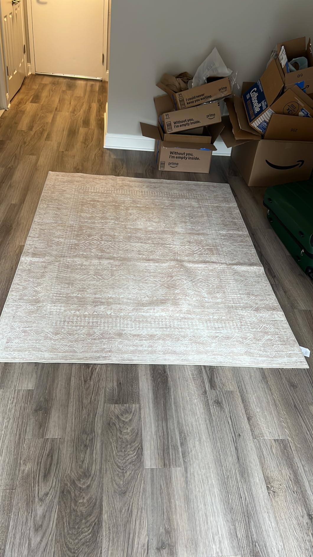 Living Room Rugs 8x10: Washable Moroccan Geometric Boho Rug Farmhouse Non Slip Stain Resistant Large Rug Low Pile Soft Carpet for Bedroom Dining Room Children Room customer photo 2