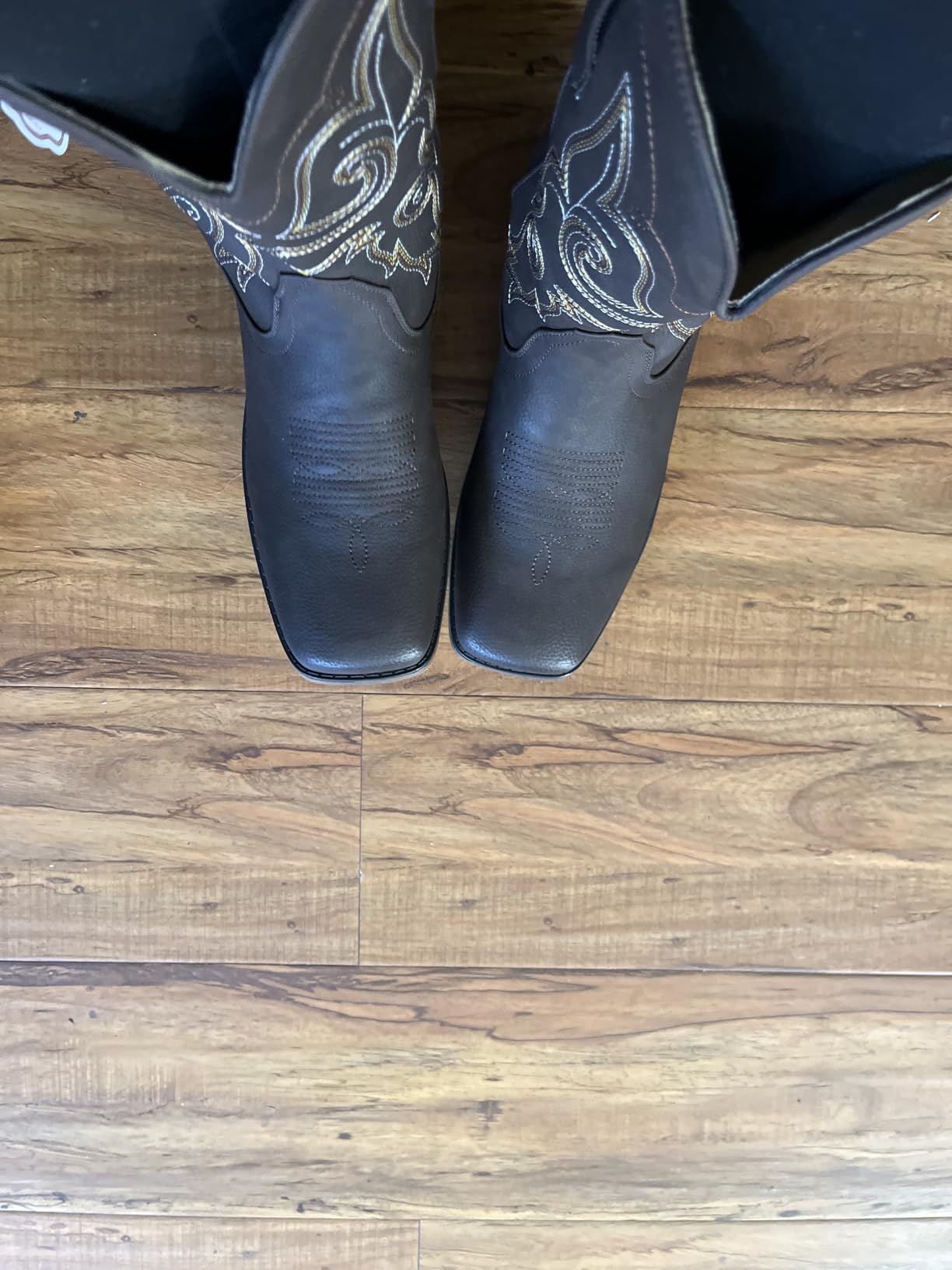 IUV Cowboy Boots For Women Square Toe Wide Western Mid Calf Cowgirl Boots customer photo 2