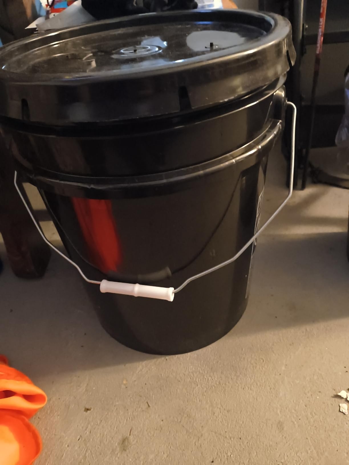 MKS Plastics 5-Gallon Bucket with Airtight Lid – Made in USA, Food Grade BPA Free Plastic, Heavy Duty Multi-Use, Metal Handle with Grip, Stackable Storage – Black, 1 Pack customer photo 2