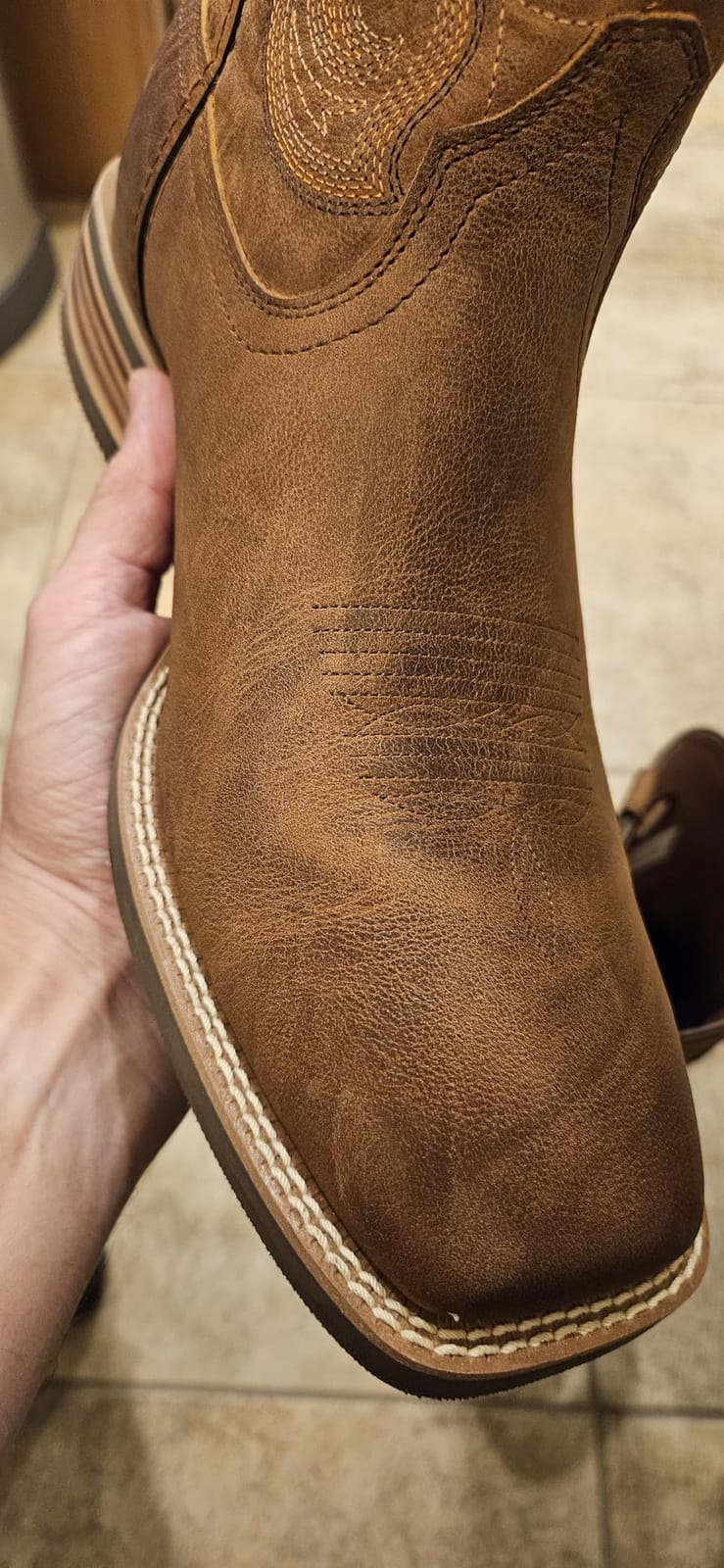 Palitutu Cowboy Boots for Men, Full-Grain Cowhide, Square Toe Western Boot customer photo 2